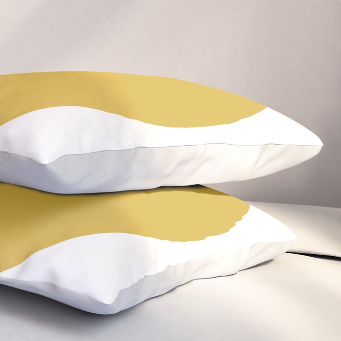 Perfection. Mustard Yellow Sun Dot on White Pillow Sham Gallery Image 3