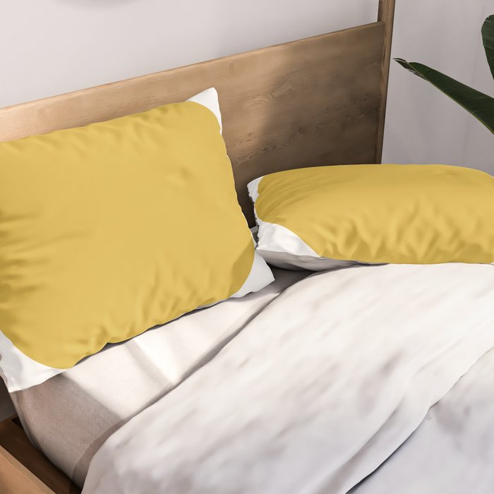 Perfection. Mustard Yellow Sun Dot on White Pillow Sham Gallery Image 2