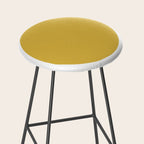 Perfection. Mustard Yellow Sun Dot on White Stool Gallery Image 2