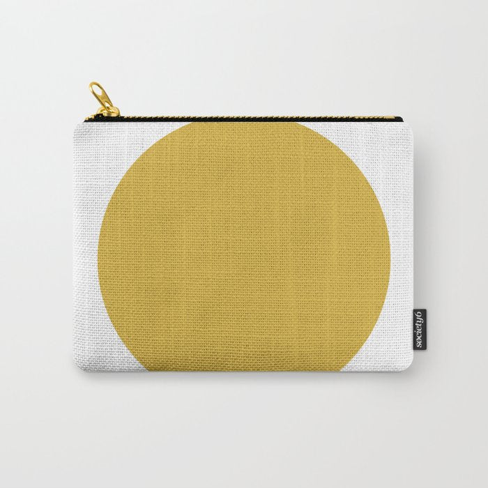 Perfection. Mustard Yellow Sun Dot on White Carry All Pouch Gallery Image 1