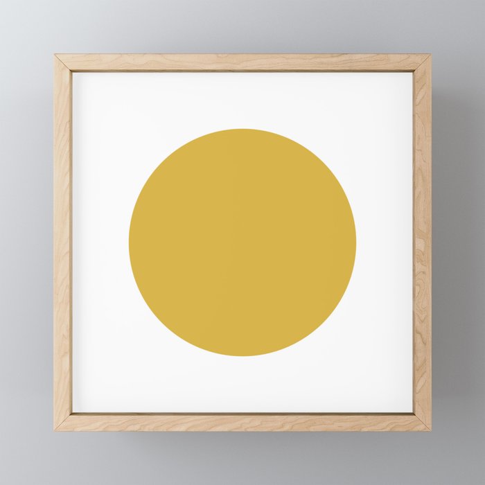Perfection. Mustard Yellow Sun Dot on White Mini Art Print Gallery Image 1