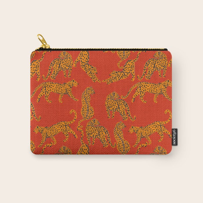 Abstract modern cats with red lips and earnings  Carry All Pouch Gallery Image 1