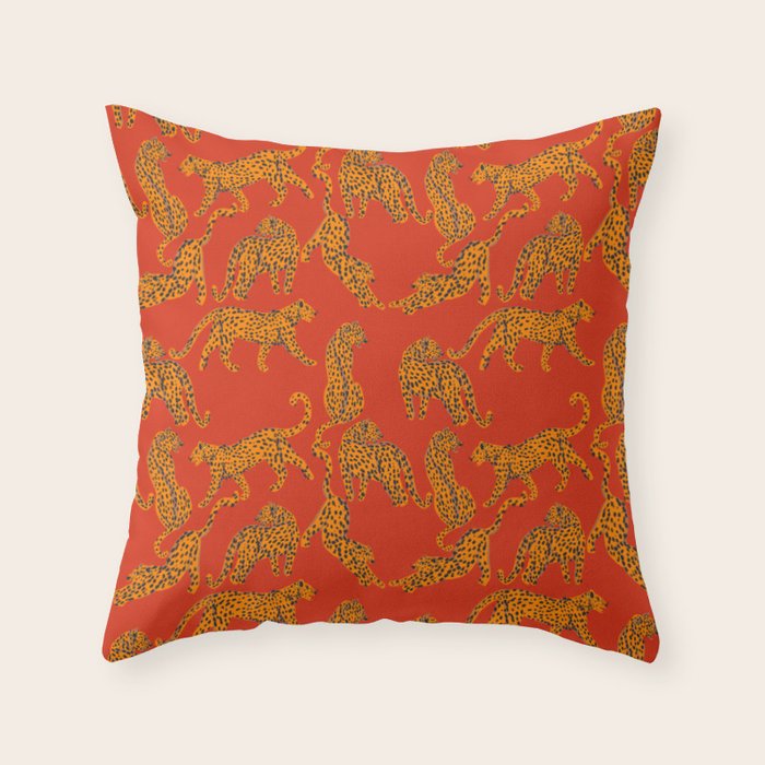 Abstract modern cats with red lips and earnings  Throw Pillow Gallery Image 6