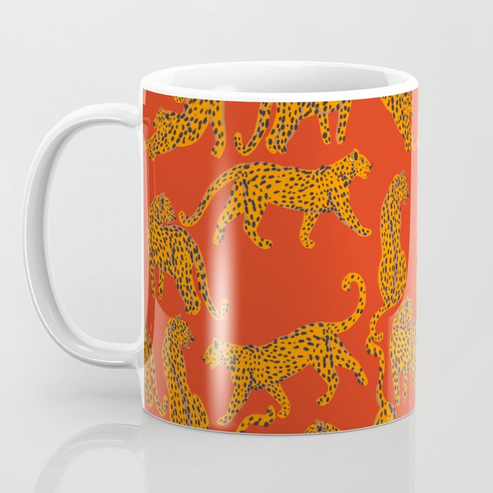 Abstract modern cats with red lips and earnings  Coffee Mug Gallery Image 3