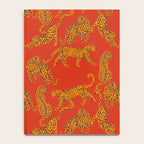 Abstract modern cats with red lips and earnings  Notebook Gallery Image 4