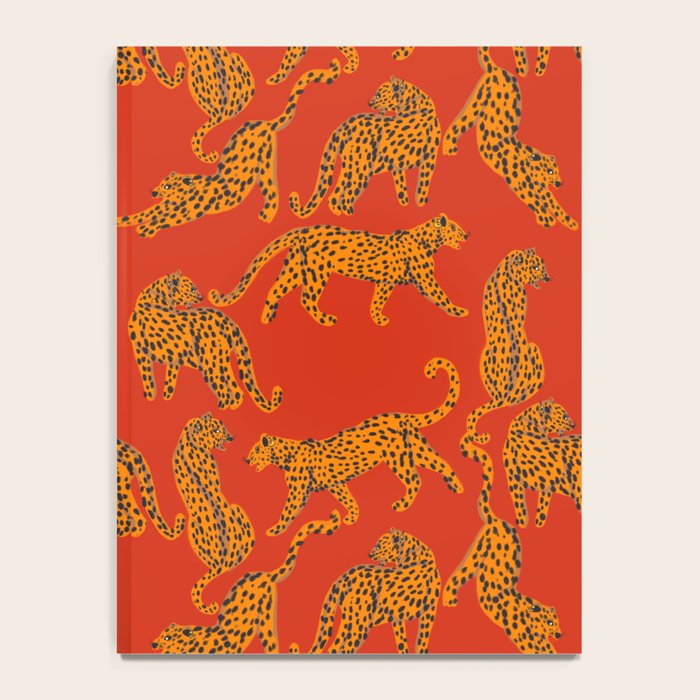 Abstract modern cats with red lips and earnings  Notebook Gallery Image 4