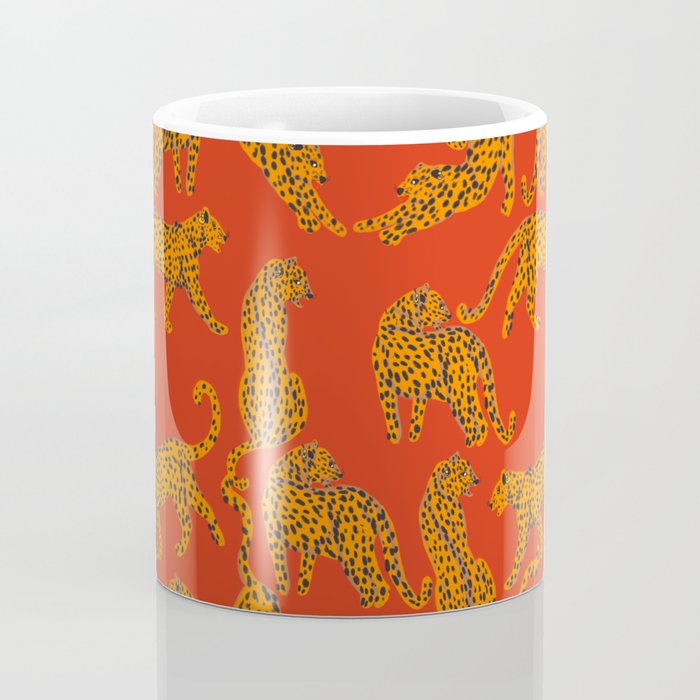 Abstract modern cats with red lips and earnings  Coffee Mug Gallery Image 4