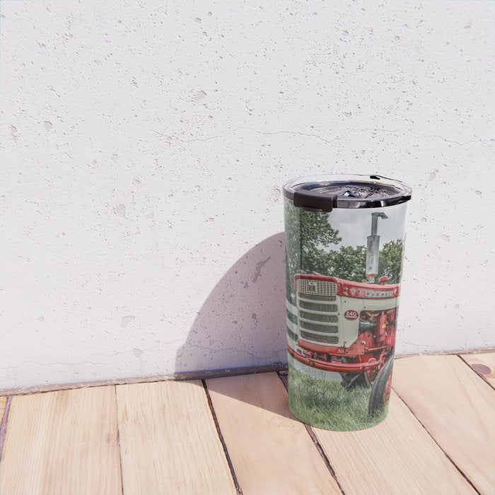 International Harvester Farmall 240 Red Tractor McCormick Deering Travel Mug Gallery Image 4