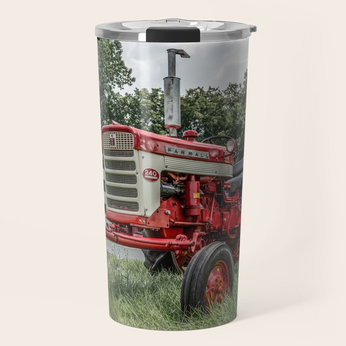 International Harvester Farmall 240 Red Tractor McCormick Deering Travel Mug Gallery Image 1