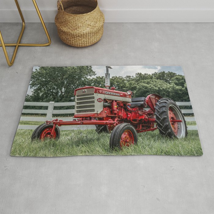 International Harvester Farmall 240 Red Tractor McCormick Deering Rug Gallery Image 1
