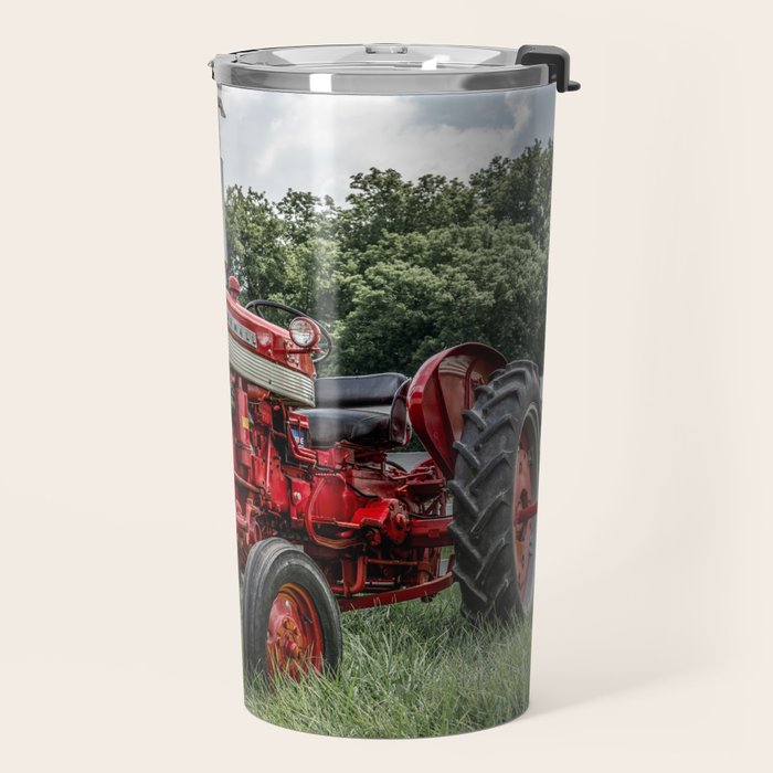 International Harvester Farmall 240 Red Tractor McCormick Deering Travel Mug Gallery Image 2