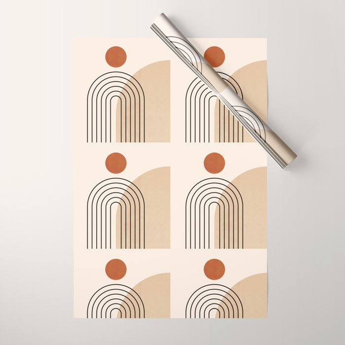 Abstraction_NEW_SUN_DAWN_MOUNTAINS_LINE_POP_ART_008B Wrapping Paper Gallery Image 1