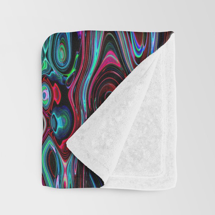 Radiant Resonance Colorful Psychedelic Distorted Paint Throw Blanket Gallery Image 3