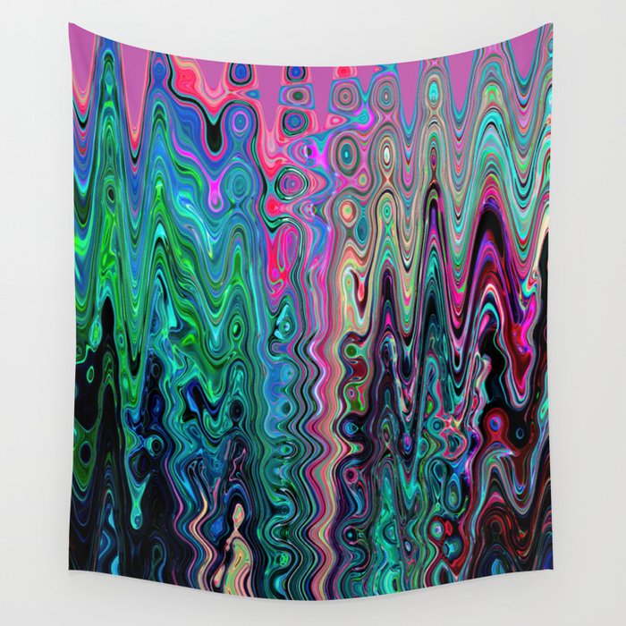 Radiant Resonance Colorful Psychedelic Distorted Paint Wall Tapestry Gallery Image 4