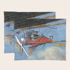 Futuristic Flight Journal Flying Machine Vintage Futurism Antique Illustration Placemat Gallery Image 1