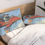 Futuristic Flight Journal Flying Machine Vintage Futurism Antique Illustration Pillow Sham Gallery Image 2