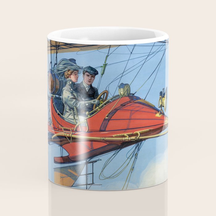 Futuristic Flight Journal Flying Machine Vintage Futurism Antique Illustration Coffee Mug Gallery Image 4