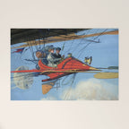 Futuristic Flight Journal Flying Machine Vintage Futurism Antique Illustration Welcome Mat Gallery Image 1
