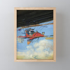 Futuristic Flight Journal Flying Machine Vintage Futurism Antique Illustration Mini Art Print Gallery Image 1