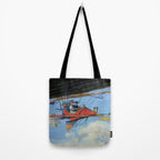 Futuristic Flight Journal Flying Machine Vintage Futurism Antique Illustration Tote Bag Gallery Image 2