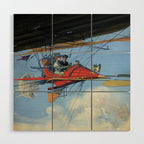 Futuristic Flight Journal Flying Machine Vintage Futurism Antique Illustration Wood Wall Art Gallery Image 1