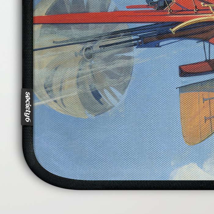 Futuristic Flight Journal Flying Machine Vintage Futurism Antique Illustration Laptop Sleeve Gallery Image 3