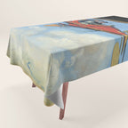 Futuristic Flight Journal Flying Machine Vintage Futurism Antique Illustration Tablecloth Gallery Image 1