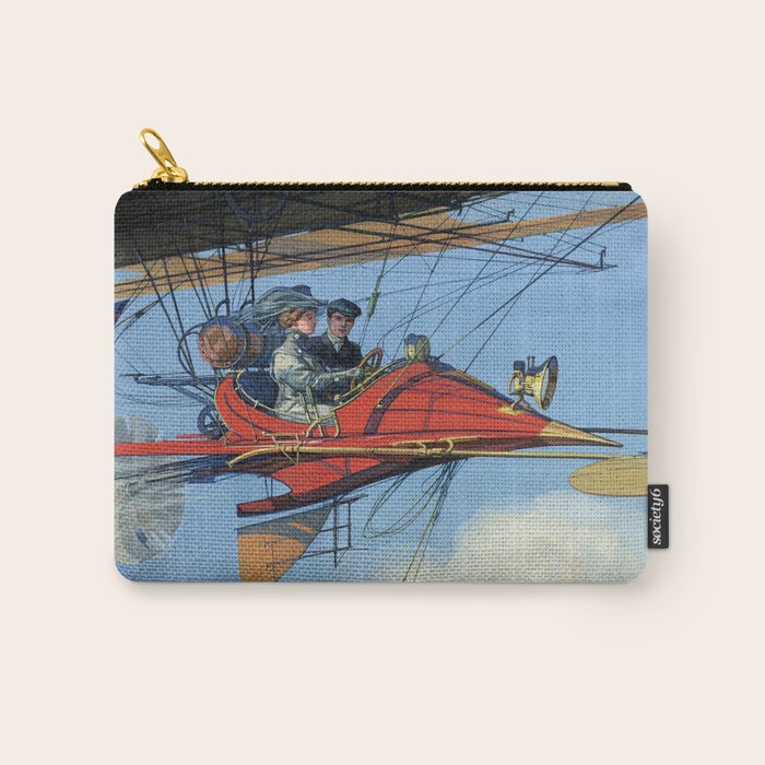 Futuristic Flight Journal Flying Machine Vintage Futurism Antique Illustration Carry All Pouch Gallery Image 1