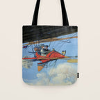Futuristic Flight Journal Flying Machine Vintage Futurism Antique Illustration Tote Bag Gallery Image 1