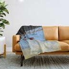 Futuristic Flight Journal Flying Machine Vintage Futurism Antique Illustration Throw Blanket Gallery Image 1