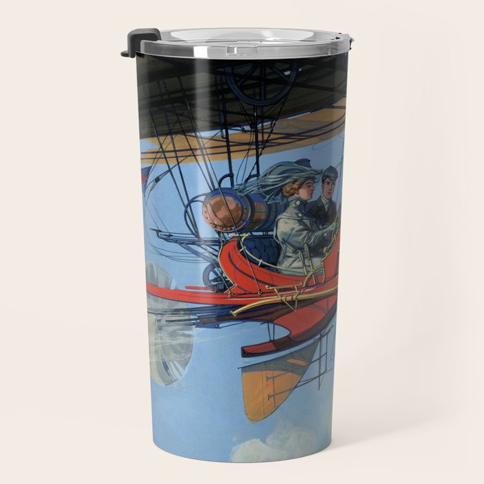 Futuristic Flight Journal Flying Machine Vintage Futurism Antique Illustration Travel Mug Gallery Image 3