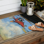 Futuristic Flight Journal Flying Machine Vintage Futurism Antique Illustration Outdoor Rug Gallery Image 2