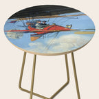 Futuristic Flight Journal Flying Machine Vintage Futurism Antique Illustration Side Table Gallery Image 2