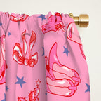 Cowgirl Christmas - pink and red Window Curtain Gallery Image 2