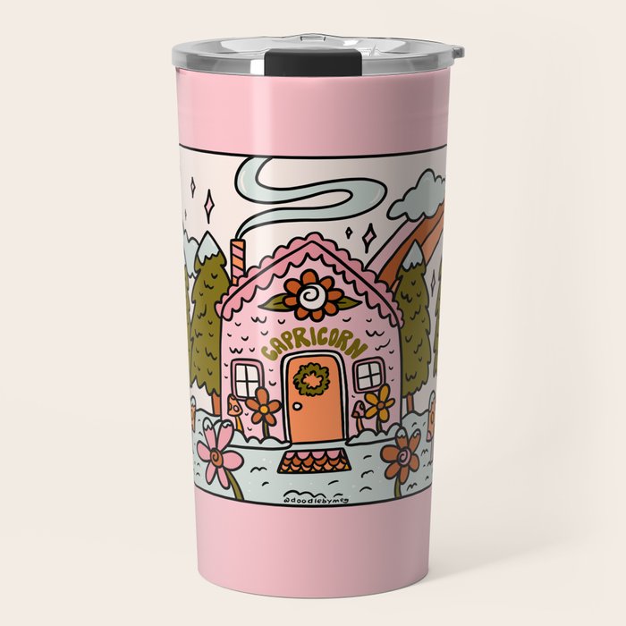 Capricorn Gingerbread House Travel Mug Gallery Image 1