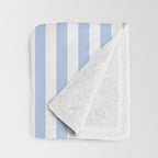 Light Pastel Blue and White Stripes - Classic Striped Pattern Throw Blanket Gallery Image 3