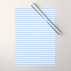 Light Pastel Blue and White Stripes - Classic Striped Pattern Wrapping Paper Gallery Image 1