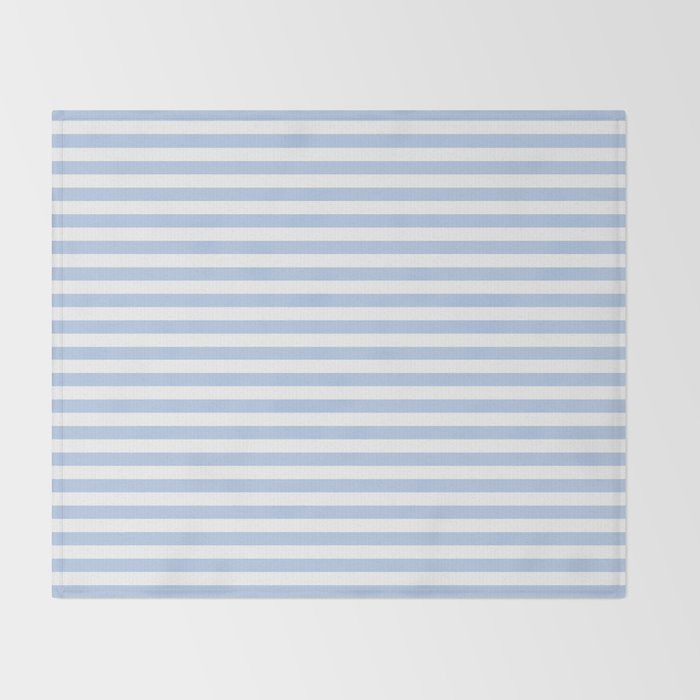 Light Pastel Blue and White Stripes - Classic Striped Pattern Throw Blanket Gallery Image 2