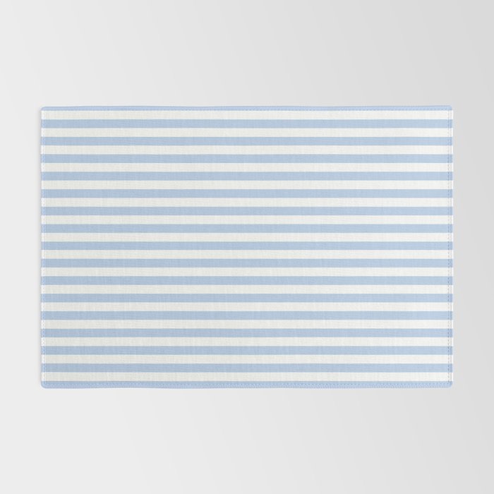 Light Pastel Blue and White Stripes - Classic Striped Pattern Rug Gallery Image 2