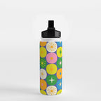 Mid Century Modern Atomic Future Colorful Modtastic Dots and Stars Pattern Water Bottle Gallery Image 2