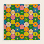 Mid Century Modern Atomic Future Colorful Modtastic Dots and Stars Pattern Wood Wall Art Gallery Image 1
