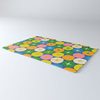 Mid Century Modern Atomic Future Colorful Modtastic Dots and Stars Pattern Rug Gallery Image 3