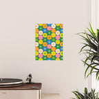 Mid Century Modern Atomic Future Colorful Modtastic Dots and Stars Pattern Poster Gallery Image 2