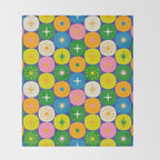 Mid Century Modern Atomic Future Colorful Modtastic Dots and Stars Pattern Throw Blanket Gallery Image 2