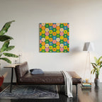 Mid Century Modern Atomic Future Colorful Modtastic Dots and Stars Pattern Wood Wall Art Gallery Image 2