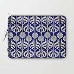 Art Deco Florals On Dark Blue Laptop Sleeve Gallery Image 1