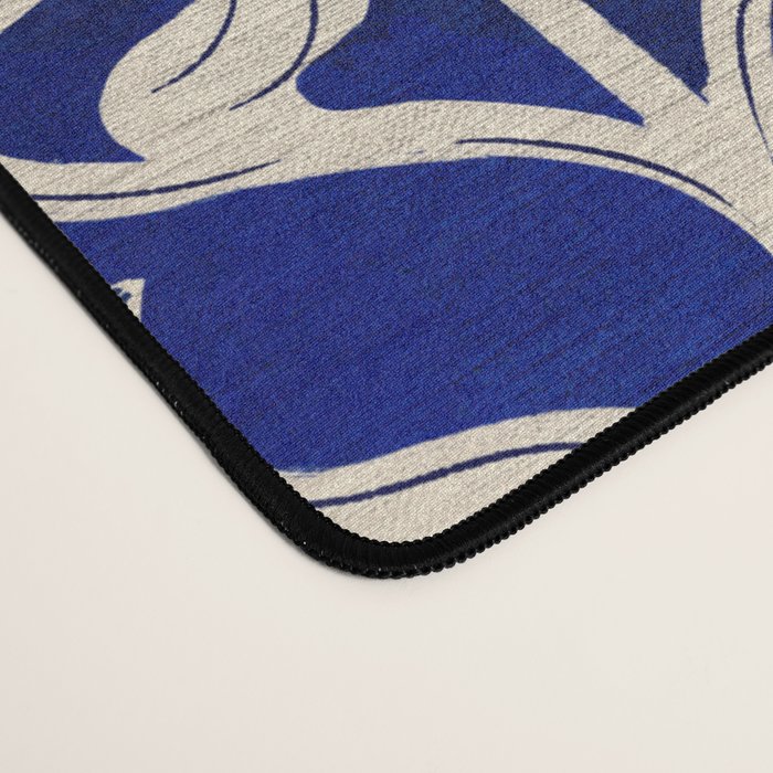 Art Deco Florals On Dark Blue Desk Mat Gallery Image 4