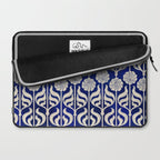 Art Deco Florals On Dark Blue Laptop Sleeve Gallery Image 2