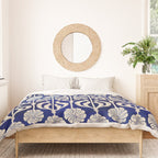 Art Deco Florals On Dark Blue Duvet Cover Gallery Image 3
