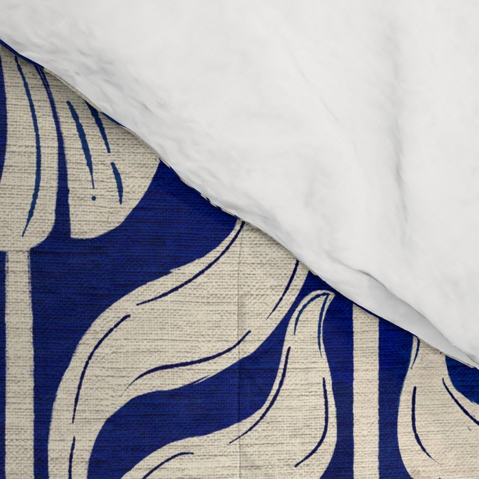 Art Deco Florals On Dark Blue Comforter Gallery Image 4